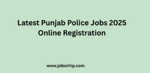 Latest Punjab Police Jobs 2025 Online Registration