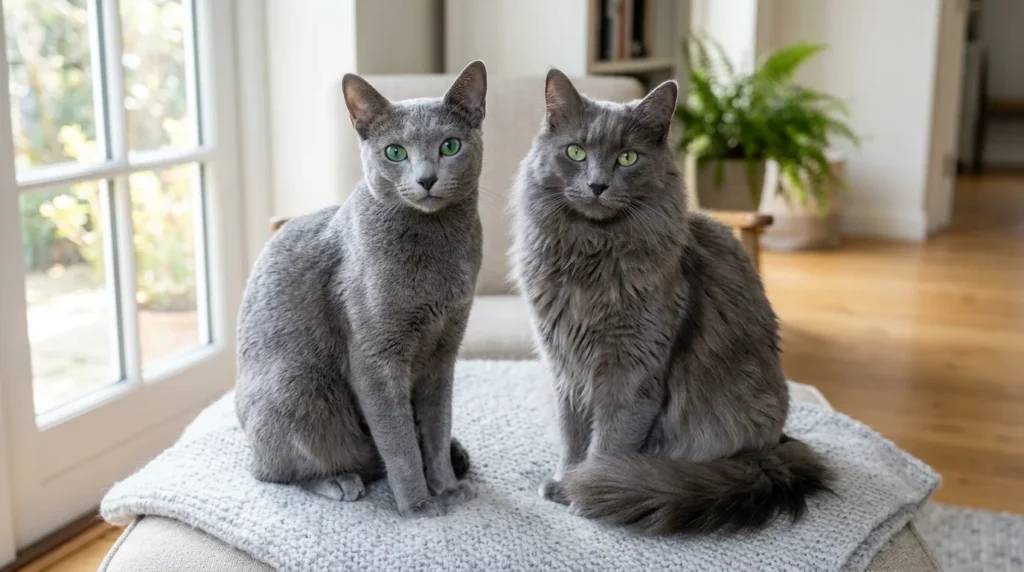Nebelung vs Russian Blue: How To Tell Them Apart