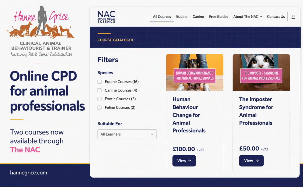 Online CPD Courses for Animal Behaviourists and Trainers